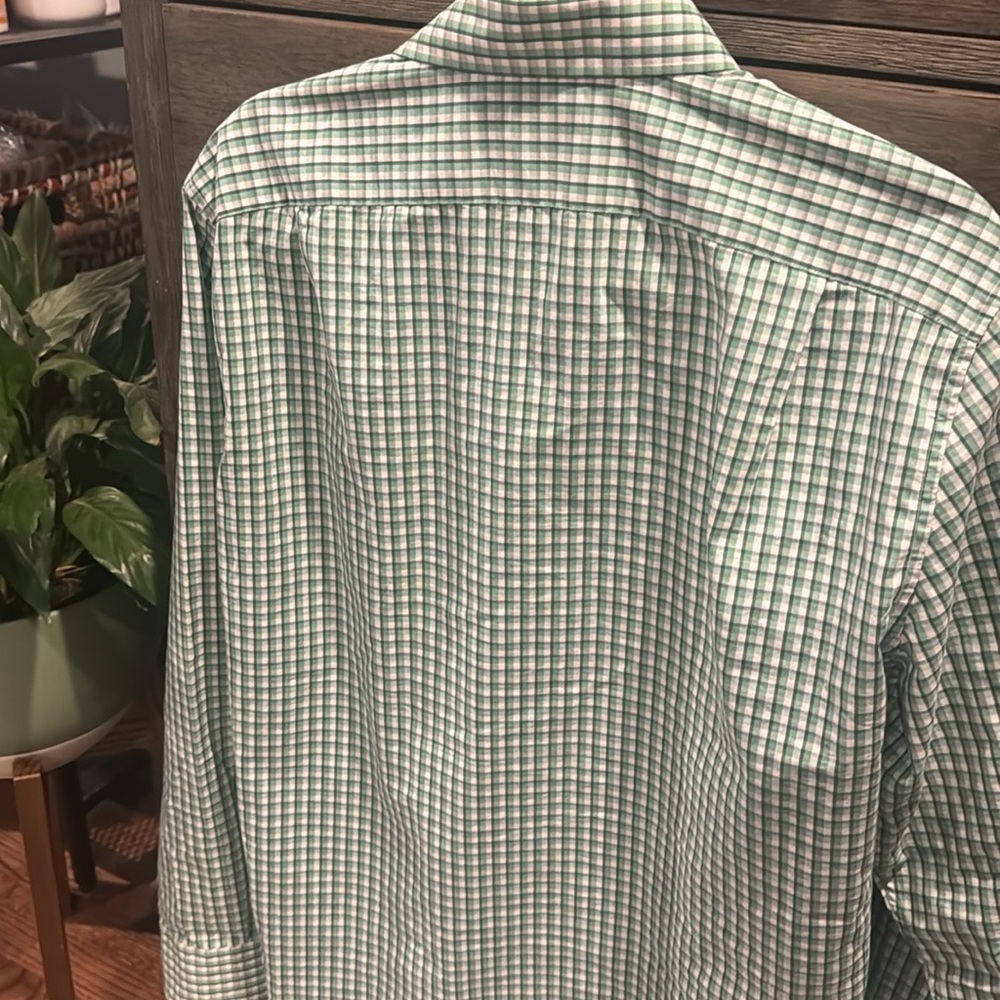 J Crew Slim Performance Large Button Up Shirt Gre… - image 4